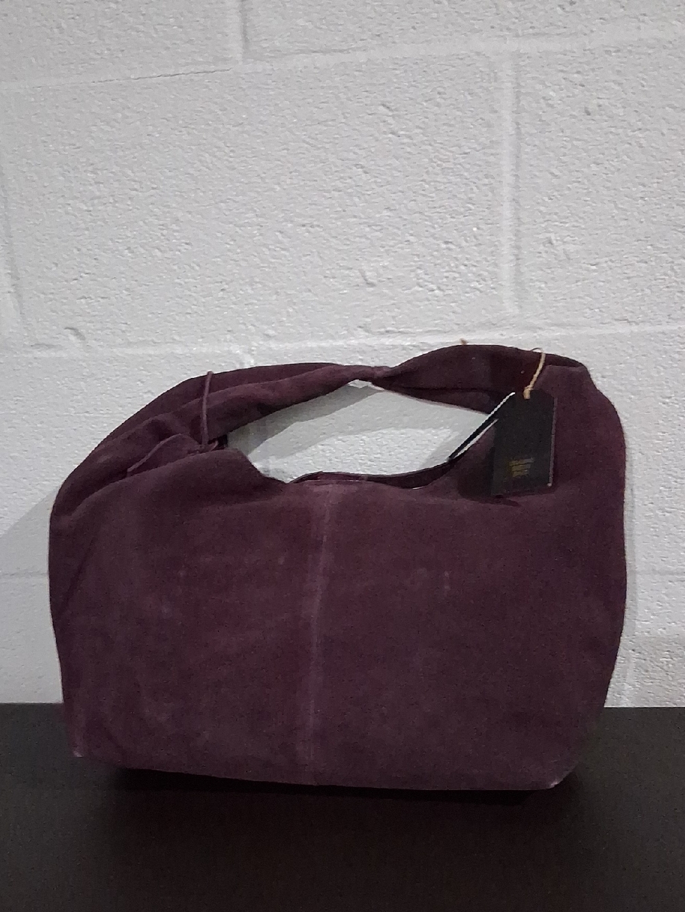 Marshalls Plum Suede Hobo Shoulder Bag. NWT
